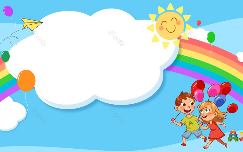 六一儿童节彩虹天空云朵卡通背景,插画/手绘图,插画/手绘图库,插画/手绘图下载,插画/手绘